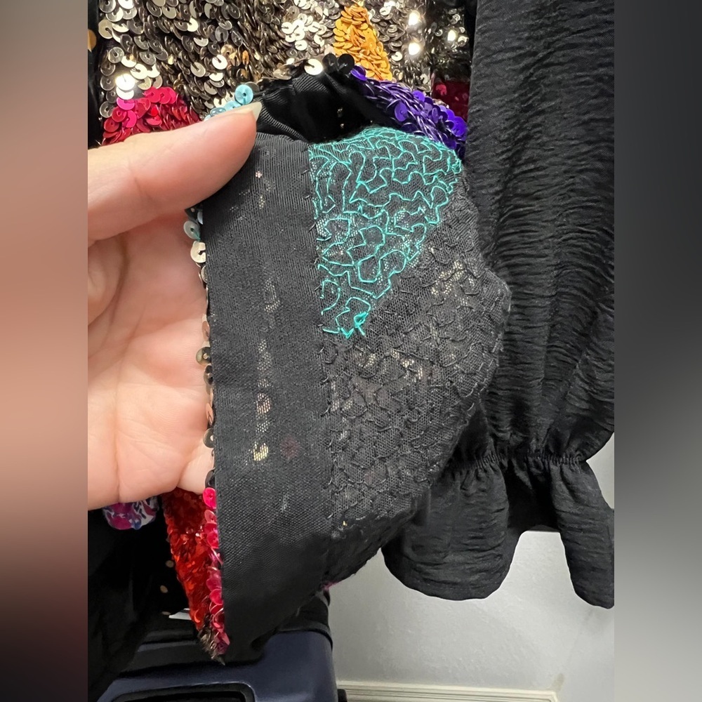 Alice + Olivia Gold Sequin Heart Mini Dress - Picture 9 of 10